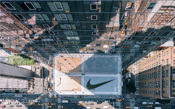 Nike shares up 14%