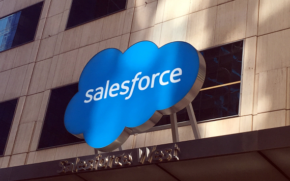 Salesforce shares after hitting price highs and raising forecasts